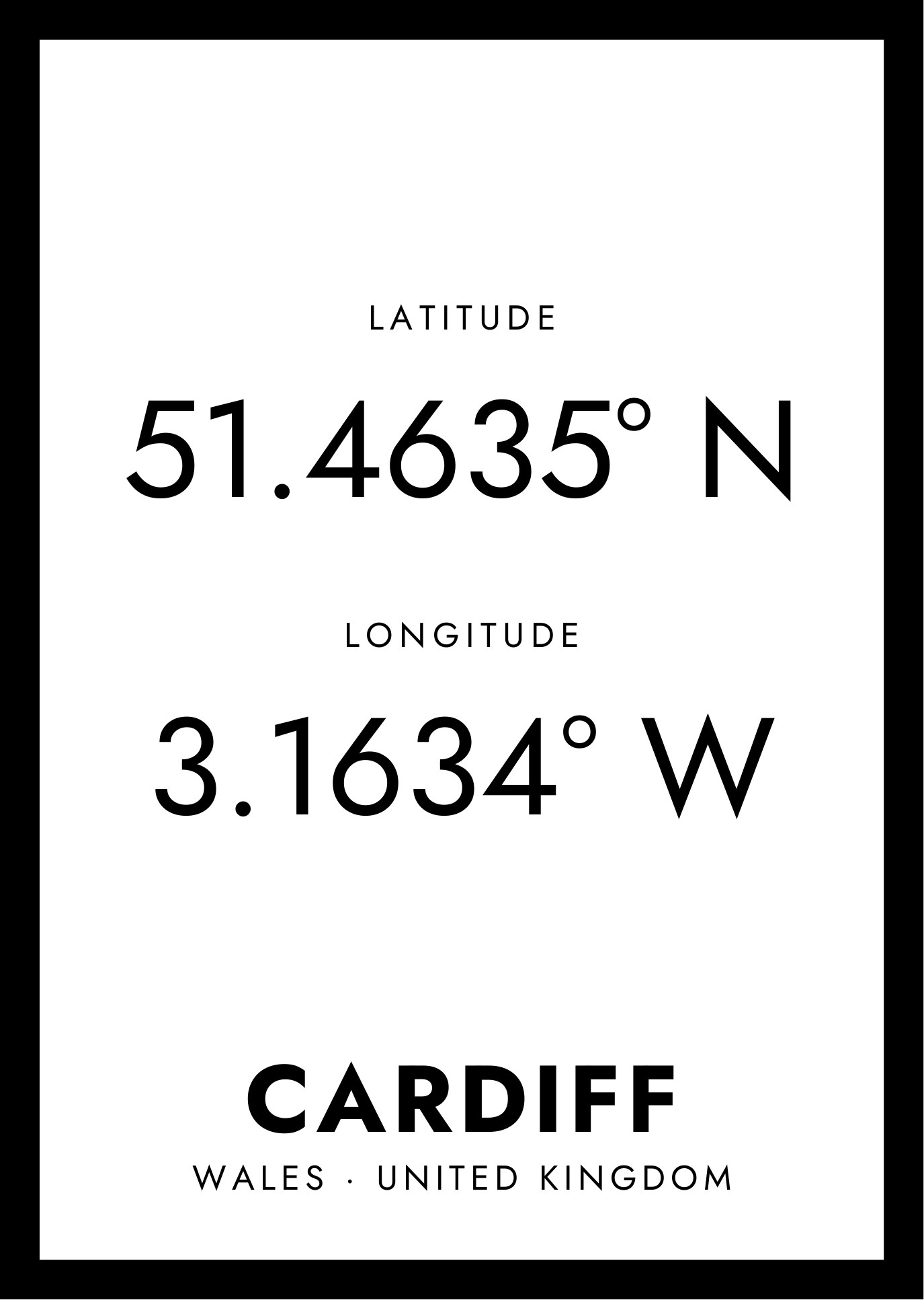 Cardiff — Coordinates shown in the room