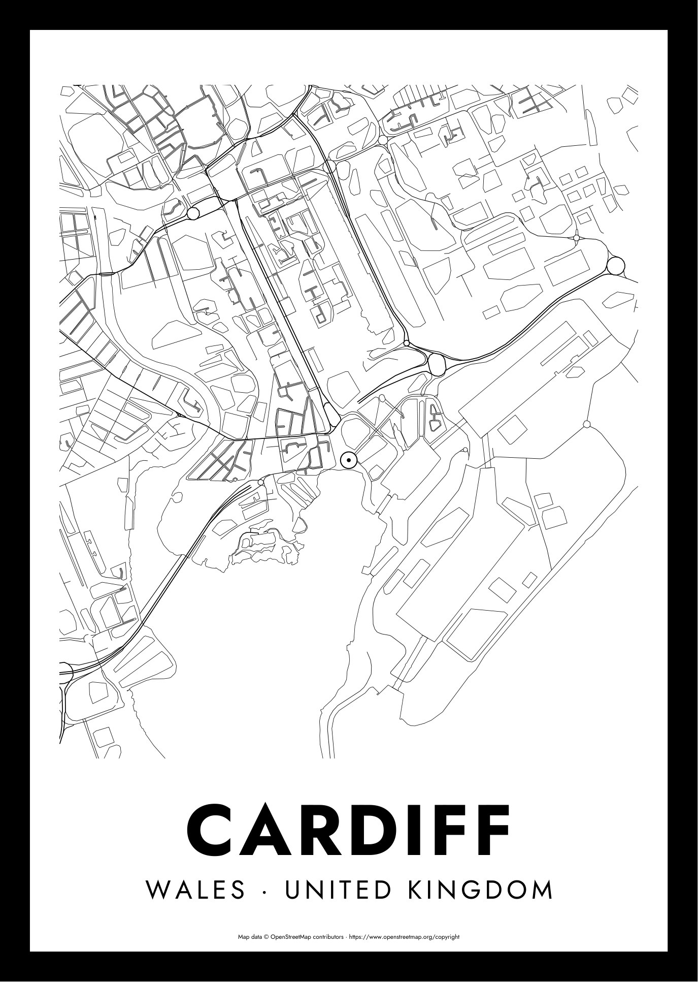 Cardiff — City Map shown in the room