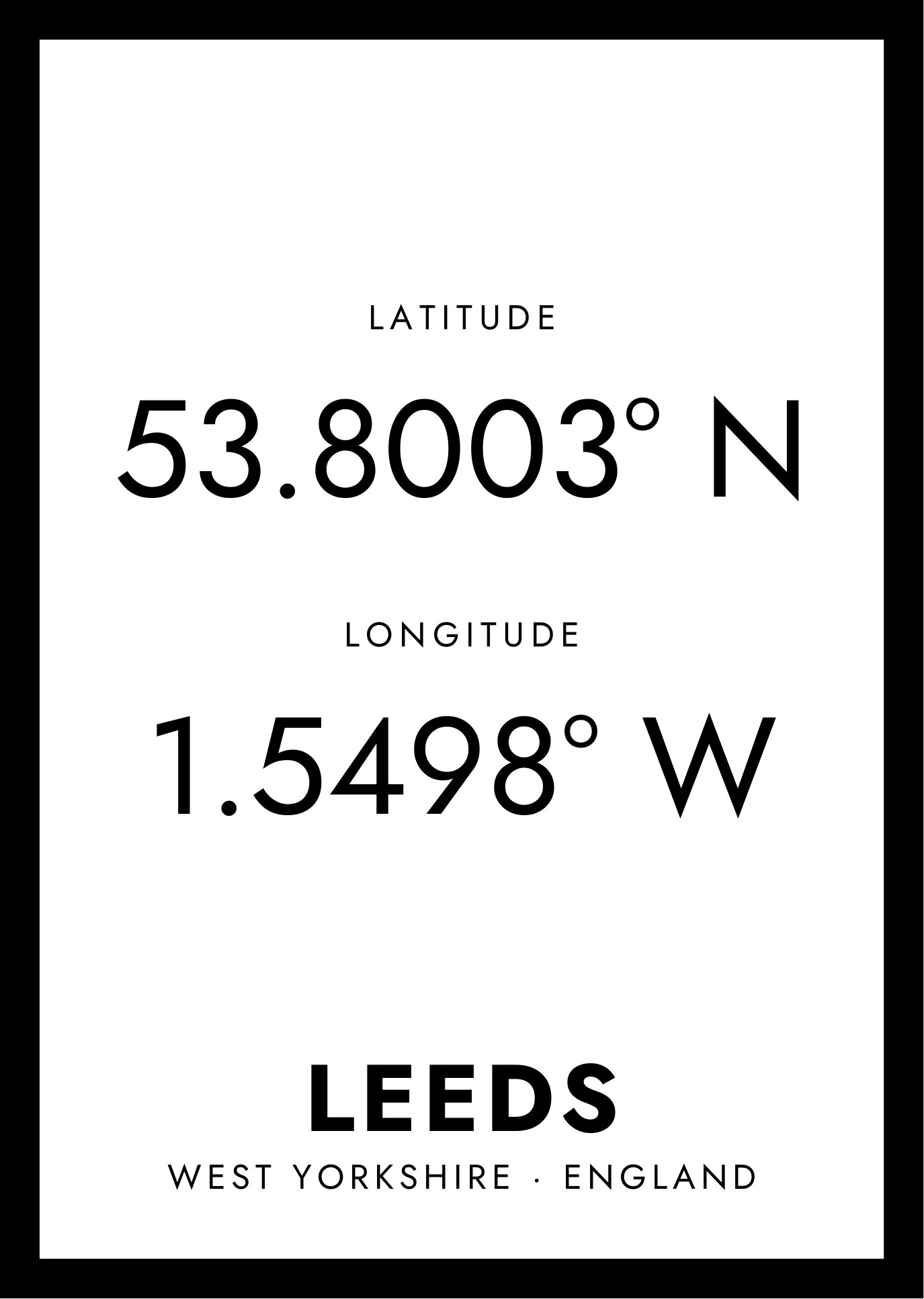Leeds — Coordinates shown in the room